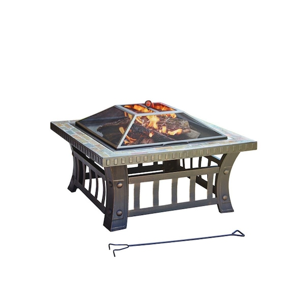 Gan Eden Steel Square Wood Fire Pit - 20 x 30 x 30 in. GA2514237 - main